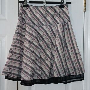 Joe Benbasset pink black white pull on skirt Sz M